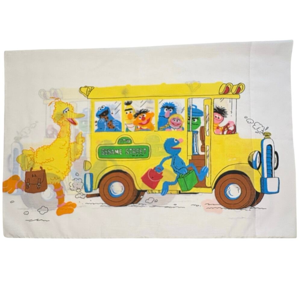Sesame Street Standard Pillowcase Vintage 80s  Kidcore Nostalgia